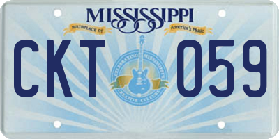 MS license plate CKT059