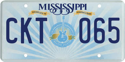 MS license plate CKT065