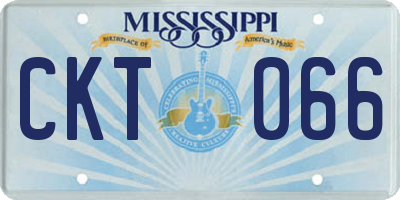 MS license plate CKT066