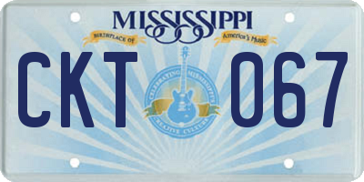 MS license plate CKT067