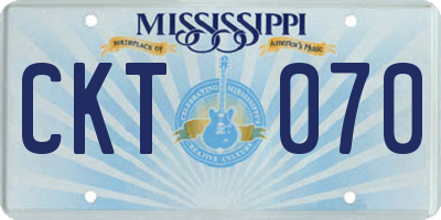 MS license plate CKT070