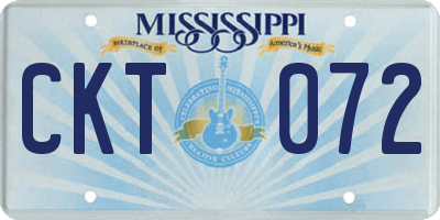 MS license plate CKT072