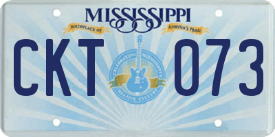 MS license plate CKT073