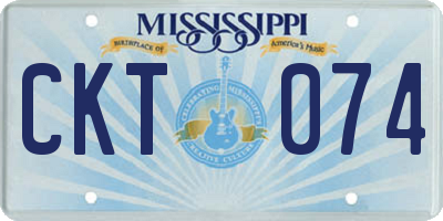 MS license plate CKT074