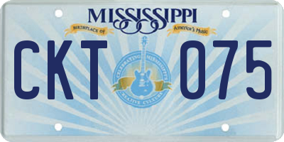 MS license plate CKT075