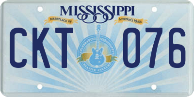 MS license plate CKT076