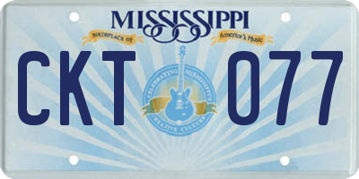 MS license plate CKT077