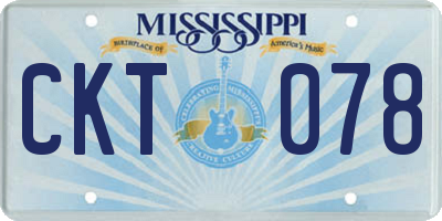 MS license plate CKT078