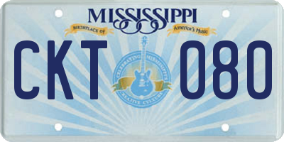 MS license plate CKT080
