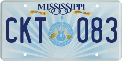 MS license plate CKT083