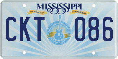 MS license plate CKT086