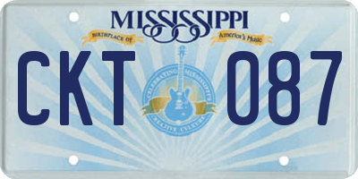MS license plate CKT087