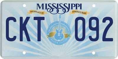 MS license plate CKT092