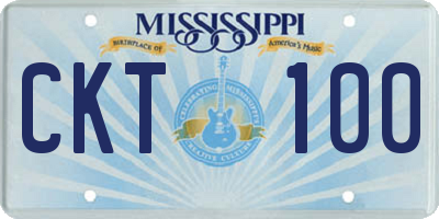 MS license plate CKT100