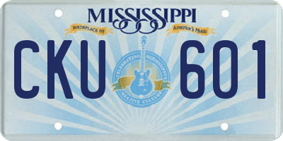 MS license plate CKU601