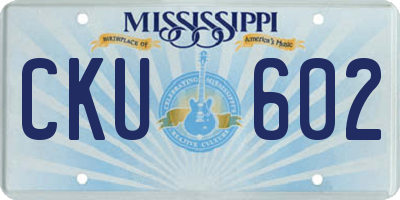 MS license plate CKU602