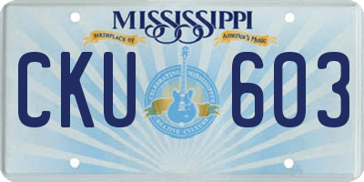 MS license plate CKU603