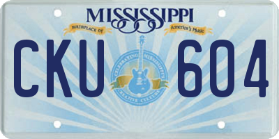 MS license plate CKU604
