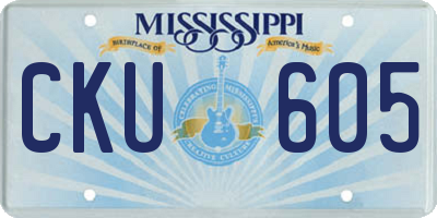 MS license plate CKU605