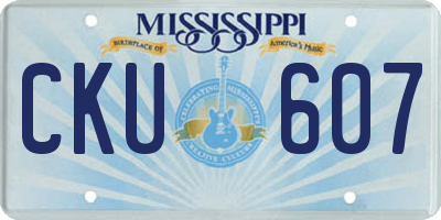 MS license plate CKU607