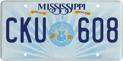 MS license plate CKU608