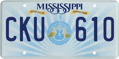 MS license plate CKU610
