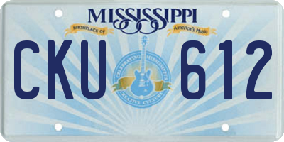 MS license plate CKU612