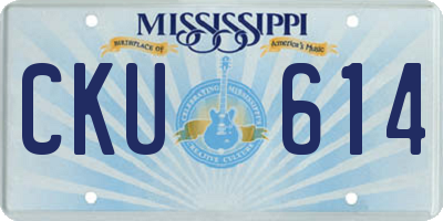 MS license plate CKU614