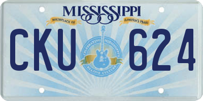MS license plate CKU624
