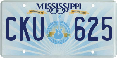 MS license plate CKU625