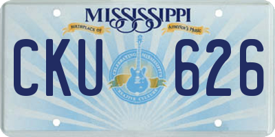 MS license plate CKU626