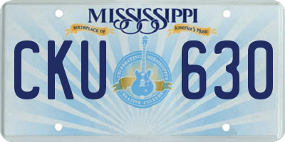MS license plate CKU630