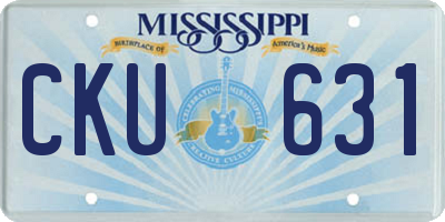 MS license plate CKU631