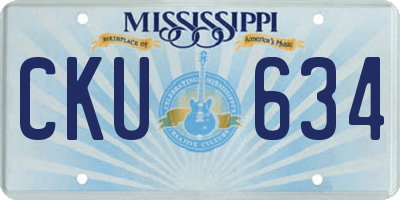 MS license plate CKU634