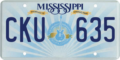 MS license plate CKU635