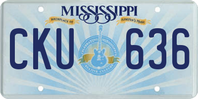 MS license plate CKU636