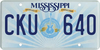 MS license plate CKU640