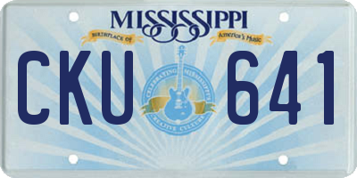 MS license plate CKU641