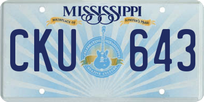 MS license plate CKU643