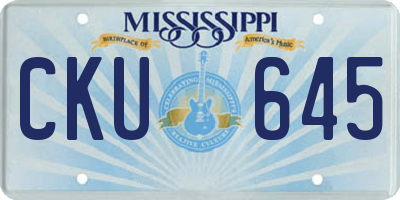 MS license plate CKU645