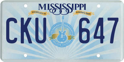 MS license plate CKU647