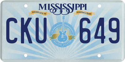 MS license plate CKU649