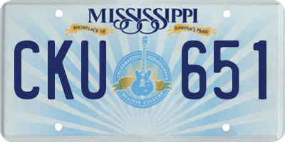 MS license plate CKU651