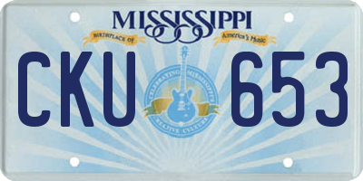 MS license plate CKU653