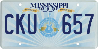 MS license plate CKU657