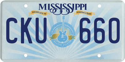 MS license plate CKU660