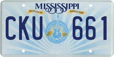 MS license plate CKU661