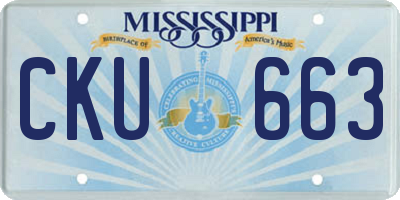 MS license plate CKU663