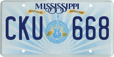 MS license plate CKU668