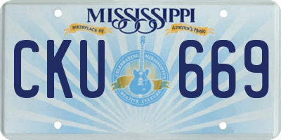 MS license plate CKU669